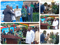 Collage of Hon Eric Opoku, COICA representative and other stakeholders during ceremony in Kumasi