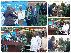 Collage Of Hon Eric Opoku, COICA Representative And Other Stakeholders During Ceremony 