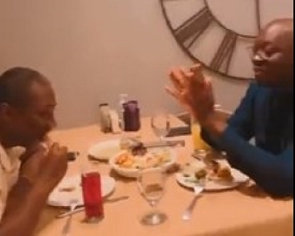 Dr Cassiel Ato Forson (right) dinning with Alexander Kwamina Afenyo-Markin