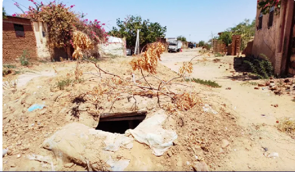 A makeshift bunker was dug by civilians in the North Darfur state capital, el-Fasher, as a hideout
