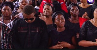 The family of late Major Mahama at the thanksgiving service.