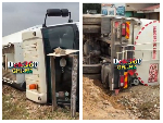 Fuel tanker overturns at Pokuase Interchange