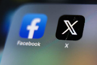 The logos of Facebook and X