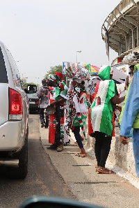 Some NDC fanatics at the final election 2016 rally
