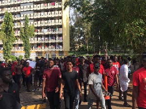 Students of KNUST vandalized school properties in Monday's demonstration