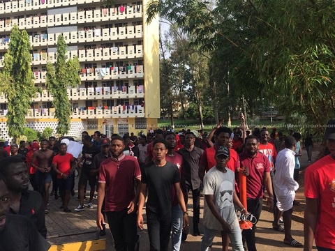 Students of KNUST vandalized school properties in Monday's demonstration