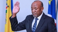 President Nangolo Mbumba took the oath of office hours after announcing the death of his predecessor