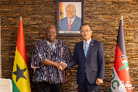 2024 NDC flagbearer, John Dramani Mahama and South Korea's Ambassador to Ghana, Park Kyongsig
