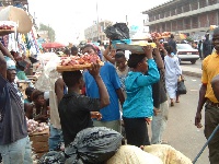 The traders have taken over walkways making movement difficult for pedestrians.