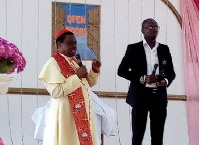 Dr. Raphael Nyarkotey Obu [left] in Nigeria with Prof. Rufus