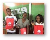 The winners with their new Huawei P8 smartphones