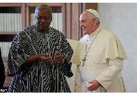 President John Dramani Mahama with Pope Francis