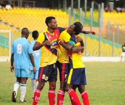 Players of Hearts of Oak in a jubilant mood