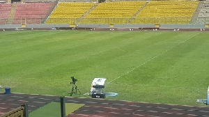 The state of the Baba Yara pitch ahead of the game on Wednesday