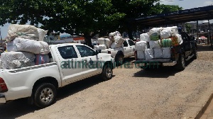 The mosquito nets were been transported to Burkina Faso