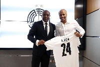 Andre Dede Ayew, skipper of the Black Stars with father Abedi Pele