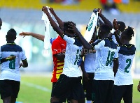 Black Stars celebrate Samuel Tetteh's goal