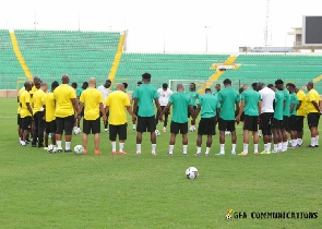 Black Stars players at training