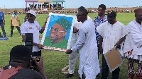 Speaker of Parliament,  Alban Bagbin (left)