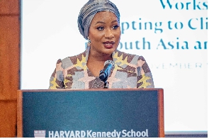 Samira Bawumia speaking at the Harvard Kennedy School
