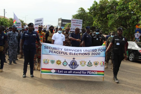 Security personnel peace walk