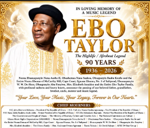 The late Ebo Taylor will be buried on August 1, 2026 The late Ebo Taylor will be buried on August 1, 2026
