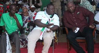 President Mahama and Sam George on the campaign tour