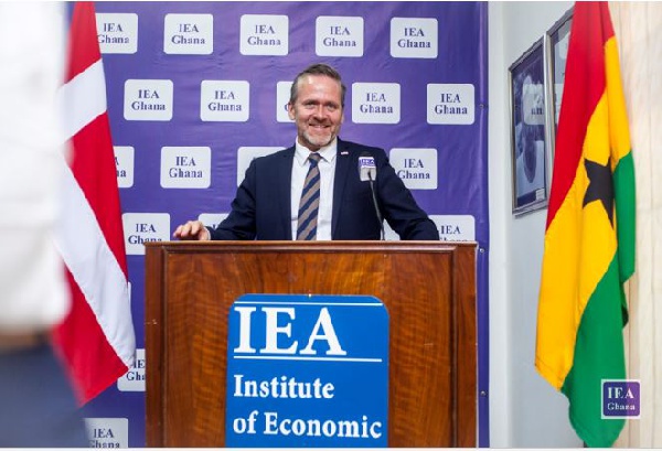 The Danish Foreign Minister, Anders Samuelsen delivering his speech at the IEA