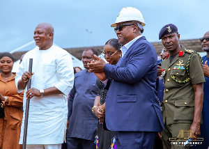 President John Dramani Mahama during the sod-cutting ceremony President John Dramani Mahama during the sod-cutting ceremony