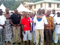 Nana Toku with some elders of the Apinto Divisional Council