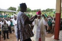 Most Rev. Peter Paul Angkyier commissioned the school in the North Gonja District of Northern Region