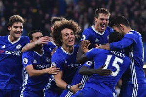 Chelsea players celebrating