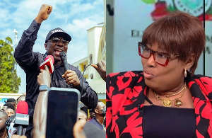 Nana Yaa Jantuah (R) says she can give birth to Afenyo-Markin (L) after he called her a 'nobody' Nana Yaa Jantuah (R) says she can give birth to Afenyo-Markin (L) after he called her a 'nobody'