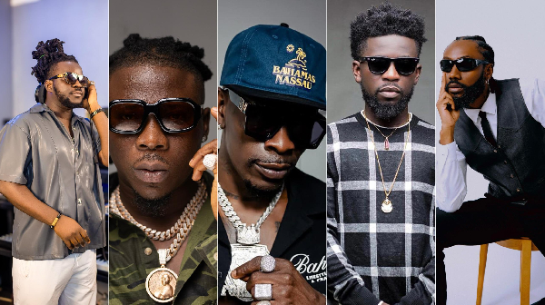 From L to R: Jupitar, Stonebwoy, Shatta Wale, Bisa Kdei and Pappy Kojo