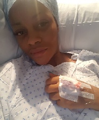 Damilola on her hospital bed
