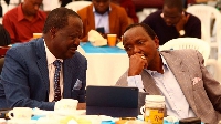 Opposition leader Raila Odinga (left) and his counterpart Kalozo Musyoka (right)
