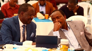 Opposition leader Raila Odinga (left) and his counterpart Kalozo Musyoka (right)