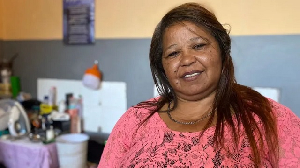 Faldilah Petersen has turned what was once a hospital bathroom into her home