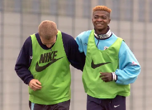 Awudu Issaka (R) during his time at 1860 Munich