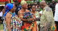 Queen mothers from the Oti area welcoming President Akufo-Addo