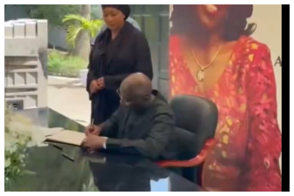 Dr Bawumia signing the book of condolence