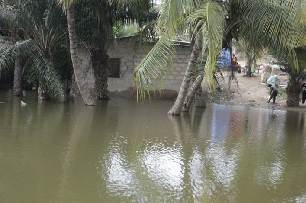 The water flooded some houses in the area