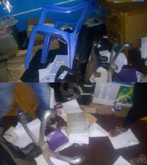 The angry supporter stormed the constituency office to beat up their constituency secretary