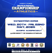 Flyer displaying the participating schools in the UG Invitational Championship-Athletics