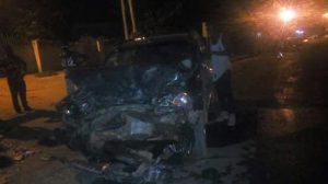 The vehicle that was involved in the gory accident at Nkawkaw-nsuta in the Eastern region.