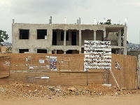 The uncompleted Ghana National Fire Service office at Anyaa