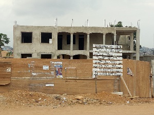 The uncompleted Ghana National Fire Service office at Anyaa