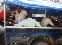 Suspects involved in the lynching of Captain Mahama seen leaving the court