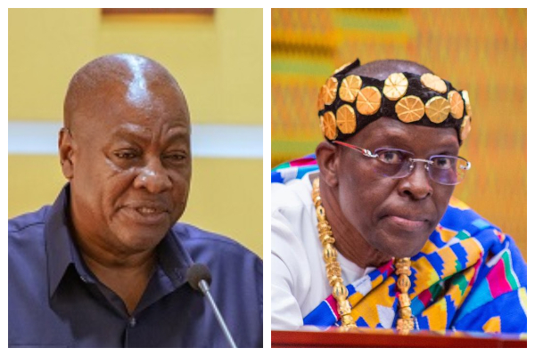 President John Dramani Mahama (L) and Speaker Alban Bagbin (R)