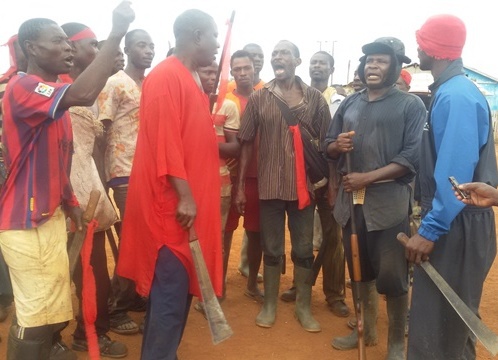 The Asafo company chanting war songs